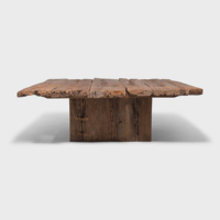 Table à manger en bois d'orme nordique irrégulier Kamal Arts, design traditionnel artisanal, écologique, portable, mobilier pour la maison
