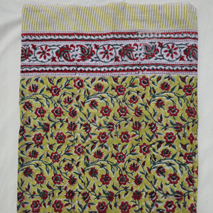 Hand Block Printed 100% Cotton Women's <b>Sarong</b> Handmade Floral Lightweight Breathable Beach Wear Scarf - Product Image 1