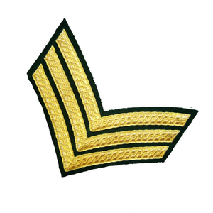 Écusson de grade personnalisé brodé réfléchissant avec lignes dorées, forme triangulaire, en tissu, pour uniforme - Product Image 5