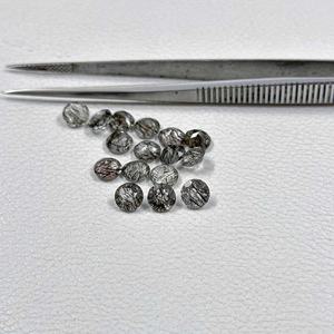 หินควอตซ์เจียระไนเหลี่ยมเพชรพลอยธรรมชาติสีดำขนาด6มม. เกรด AAA - Product Image 2