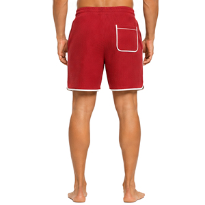 Shorts en maille gaufrée pour hommes, légers et décontractés, pour l'été, avec taille élastique et cordon de serrage, pour la gym, le fitness et l'entraînement sportif, OEM - Product Image 3