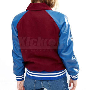 Chaqueta Letterman Personalizada con Detalle de Botones, Tejido de Punto Transpirable, Diseño Invernal para Mujer en Talla Adulta - Product Image 4