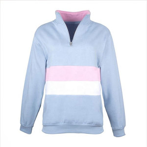 Sudadera Unisex con Capucha y Cierre de Cremallera, Color Azul Claro, Rosa y Blanco, Corte Regular, Informal, para Invierno, 100% Algodón - Product Image 5