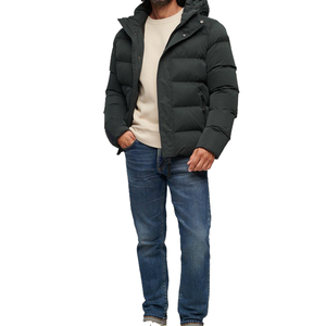 <b>Men</b> Hooded Lightweight Bubble <b>Jacket</b> Waterproof Breathable Quick Dry <b>Warm</b> Quilted Full Zip Casual Winter Outdoor Regular Fit - Product Image 1