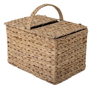 Custom Size Eco-Friendly Water Hyacinth <b>Basket</b> With Handle, Hand <b>Woven</b> Storage <b>Basket</b> With Lid Handcrafted Decor From Vietnam - Product Image 1