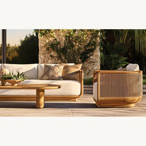 Muebles de Jardín Modernos de Madera, Conjuntos de Sofás Impermeables para Exteriores, Sofá de Patio de Teca para Hotel, Conjunto de Sofás de Jardín de Lujo, Muebles de Patio - Product Image 1