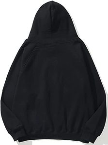 <b>Men's</b> Oversized O-Neck Sweatshirt Solid Black Cotton Fleece Casual Pullover Regular Fit Winter Pocket Design Breathable - Product Image 3