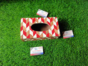 Boîte à mouchoirs décorative en os et incrustations, faite à la main, avec motifs, parfaite pour la décoration intérieure, les hôtels et l'affichage de logos personnalisés - Product Image 5