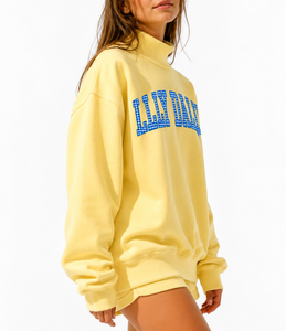 Wholesale Custom Oversized <b>Mock</b> Neck Sweatshirt Unisex Winter Cotton Fleece Chenille Patch Greek University Crew Neck Pullover - Product Image 3
