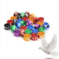 Bagues d'identification multicolores en aluminium pour pattes d'oiseaux, bandes pratiques pour les oiseaux de la famille des pivoines, des hibiscus, etc. (4,7 mm, 50 pièces)