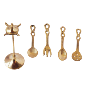 <b>Kitchen</b> Countertop Utensil Holder Hanging Organizer For <b>Kitchen</b> Tools Holder & Utensils Holder With <b>Hooks</b> Brass <b>Kitchen</b> Utensil - Product Image 1