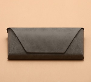 RTS New Fashionable Rectangle Leather Eyeglasses Protective Case Packaging Paper <b>Box</b> Set Unisex <b>Soft</b> Grey Clean Cloth - Product Image 5
