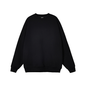 Sweat-shirt à col rond surdimensionné gris uni, coupe classique, pull décontracté en tricot pour homme, hiver, poche avant, respirant, écologique - Product Image 5