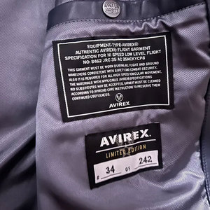 Chaqueta Bomber de Cuero Genuino para Hombre Avirex, Cuello Redondo de Lona, Transpirable, Resistente al Viento, de Secado Rápido, Chaquetas de Cuero Avirex - Product Image 5