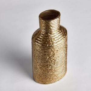 Jarrón de Metal Moderno de Primera Calidad, Decoración de Mesa Hecha a Mano, 39 cm de Altura, Acabado Plateado - Product Image 2