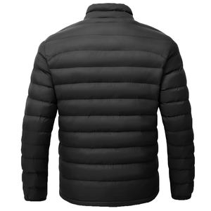 Chaqueta Acolchada Ligera de Lona para Hombre, Abrigo Cálido de Invierno con Forro Acolchado, Resistente al Agua, Cierre Completo, Cuello Alto - Product Image 4