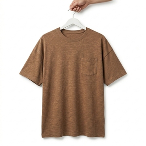 T-shirt Streetwear Oversize à Épaules Tombantes, T-shirt Oversize Épais, T-shirt à Manches Côtelées - Product Image 4
