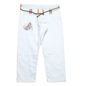 Kimono Blanco de Jiu Jitsu, Uniformes de BJJ con Logotipo Frontal, Ropa de Artes Marciales que Incluye Gi y Mangas Bordadas - Product Image 4