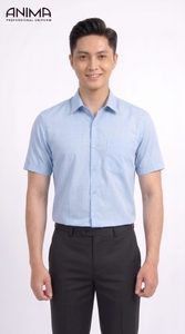 Luxury Premium University Uniform Light <b>Blue</b> Dress <b>Shirt</b> <b>Men</b> Formal Long Sleeve - Product Image 4