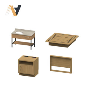 Ensemble de meubles pour chambre d'hôtel Hampton by Hilton : table de chevet, bureau, armoire, meubles de rangement, fabrication OEM - Product Image 1