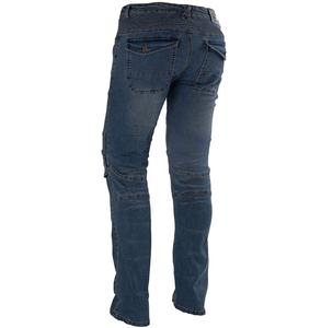 Jean en denim délavé et déchiré tendance pour homme – Nouvelle collection 2026 – Coupe droite décontractée avec rivets et broderies style motard – Qualité supérieure - Product Image 2