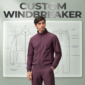 Custom Men Lightweight Sportswear Set Windbreaker Hoodie Shorts Nylon Windproof Running Fitness Streetwear Clothing - Product Image 1