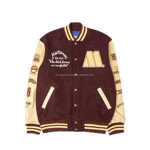Fabricant OEM broderie chenille personnalisée pour hommes bombardier de baseball universitaire Letterman veste universitaire poignets côtelés - Product Image 5