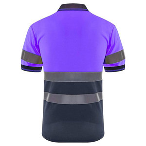 Men Quick Dry Hi Vis Polo T Shirts Roadway Night Reflective Clothing Short Sleeve Safety Workwear Uniform Polo Shirts - Product Image 2