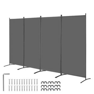 Paravent de séparation de pièce portable à 4 panneaux au design simple pour la séparation des espaces - Product Image 1