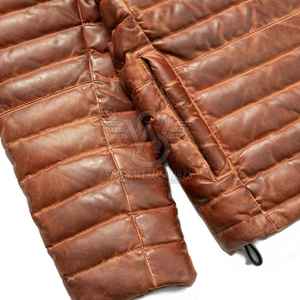Nueva Chaqueta de Invierno de Cuero Vacuno con Relleno, en Oferta, Ecológica, Resistente al Viento, para Hombre, MOQ Bajo - Product Image 3