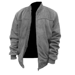 Chaqueta Bomber de Piel de Vaca para Hombre, Cuello Alto, Cierre de Cremallera, Ropa Casual de Invierno, Corte Regular, Color Sólido, Logotipo Frontal, Ecológica - Product Image 5