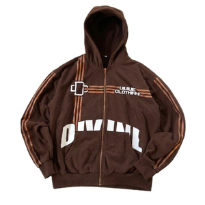 Heavyweight Custom Full-Zip Streetwear Hoodie | 400 GSM Cotton Fleece Drop Shoulder <b>Jacket</b> - Product Image 2