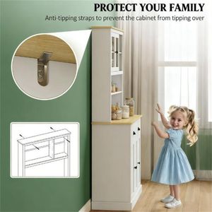 <b>White</b> Vertical Cutlery <b>Storage</b> <b>Cabinet</b> for Living Room - Product Image 4