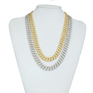 Collar de Cadena con Moissanita de Corte Brillante Redondo, Plata 925, Certificado GRA, Chapado en Oro Blanco, Unisex, Estilo Hiphop, Regalo para Fiestas - Product Image 1