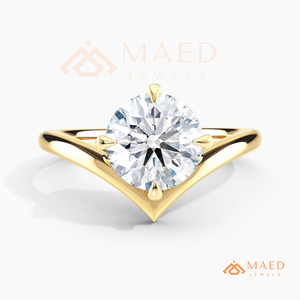 Bague de fiançailles en or 18 carats plaqué or avec moissanite ronde, diamant de laboratoire, bijoux de mariée pour femmes, bague de luxe USA - Product Image 5