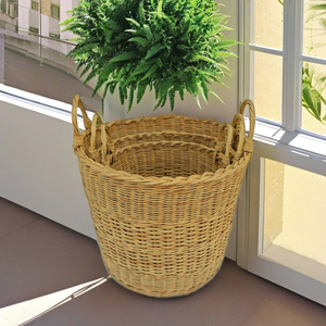 Eco-friendly 3-piece woven rattan basket set for homes, restaurants, hotels, resorts, and entertainment centers. - Product Image 1