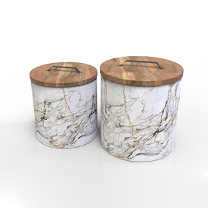 Decorative Marble Print Metal Storage Canister with Lid for Tea Coffee Sugar <b>Cookies</b> and Snacks Premium Kitchen Storage Canister - Product Image 6