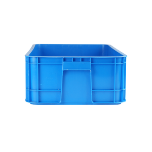 Blue Rectangular PP Plastic <b>Storage</b> <b>Crate</b> With Clear Lid Stackable Household Use - Product Image 3