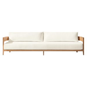 Modern Two-Seater Teak <b>Outdoor</b> <b>Sofa</b> Durable and Waterproof Contemporary Style Patio <b>Sofa</b> Minimalist Garden Lounge Furniture - Product Image 5