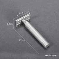 Rasoir de sécurité professionnel en acier inoxydable de haute qualité pour hommes, rasoir à double tranchant CNC, manche léger en alliage d'aluminium, 15g