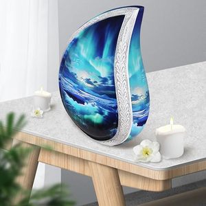Exclusive Aluminum Tear Drop <b>Memorial</b> Cremation <b>Keepsake</b> Urn Ash Tribute Holder Featuring Artistic Secure Closure - Product Image 3