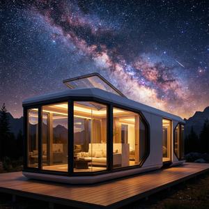 Casa Cápsula Espacial con Estructura de Acero Inteligente, Sistema Automático, Certificación CE, Casa Prefabricada Pequeña, Taller Móvil Moderno - Product Image 1