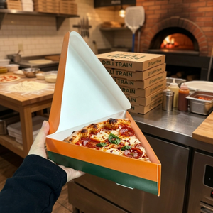 Caja de Pizza Triangular Ecológica Personalizada con Impresión de Logotipo, Caja de Pizza Reciclable para Llevar - Product Image 2