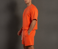 Nouvelle Collection 2026 – Ensemble décontracté d'été pour homme : T-shirt et short respirants à motif lettres, coupe ample, manches courtes, col rond