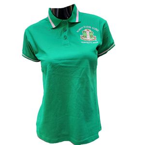 <b>Women</b> Green Cotton Polo Shirt Short Sleeve Casual <b>Top</b> Embroidered Graphic Apparel Fashion Daily Wear Comfortable Stylish - Product Image 1