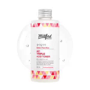 Tónico Facial Triple Ácido Millford AC 200ml Para Piel Propensa al Acné, Tónico Líquido Exfoliante Hecho en Corea, Cosméticos Coreanos para el Cuidado de la Piel - Product Image 1