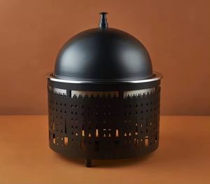 Luxury Cream Round Chafing Dish <b>Buffet</b> Food <b>Warmer</b> with Castle Cutout Base & Domed Lid for Wedding Restaurant Catering Events - Product Image 2