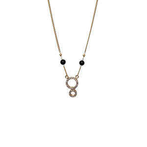 Collier Pendentif Cercle Plaqué Or Tendance et Élégant avec Accents de Cristal pour Femmes Élégantes – Idéal pour Mariages et Cadeau de Saint-Valentin – Vente Flash - Product Image 1