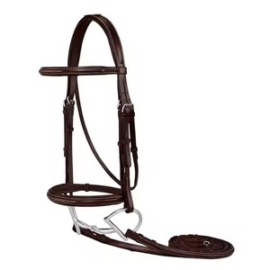 Têtière en cuir western de qualité supérieure, réglable et durable, pour cheval, avec rênes personnalisées, pour l'équitation, l'entraînement, les concours, le polo et la personnalisation - Product Image 2