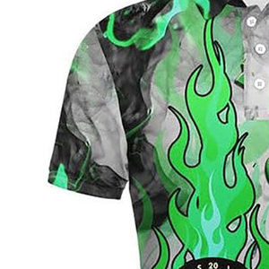 Custom Men's Darts Polo Shirt Green Flame Dartboard Print Short Sleeve Team Name <b>Sports</b> <b>Jersey</b> - Product Image 6